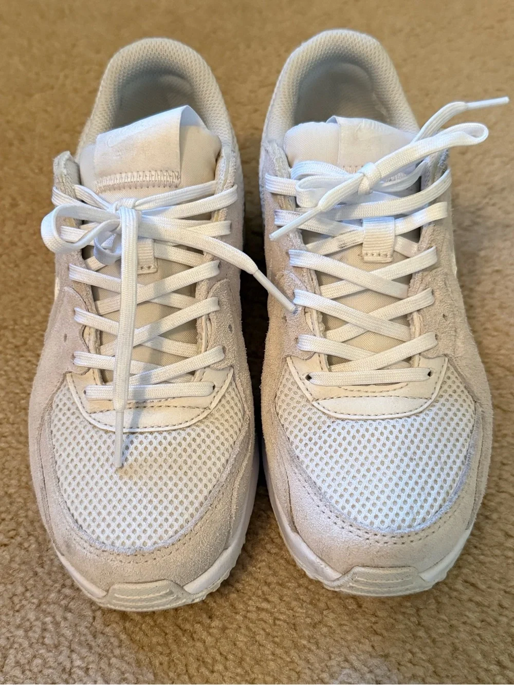 Nike Women's Air Max Sneakers in White and Light Beige